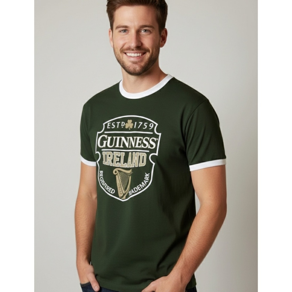 LANSDOWNE 100% Cotton Authentic Irish Guinness Beer Tee Mens Small